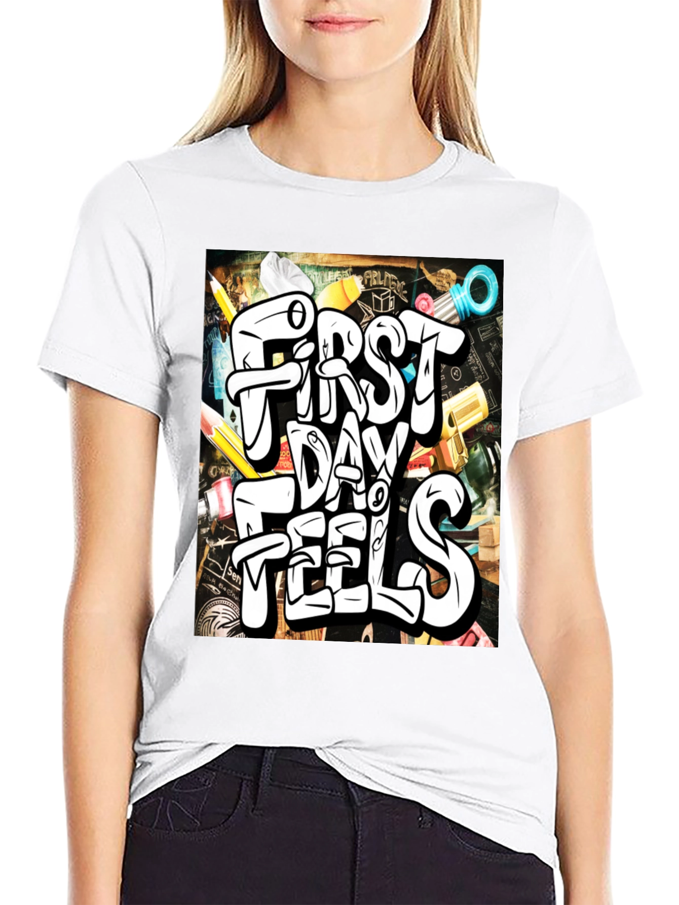 First Day Feels Graphic Tee - Cool Back-to-School T-Shirt