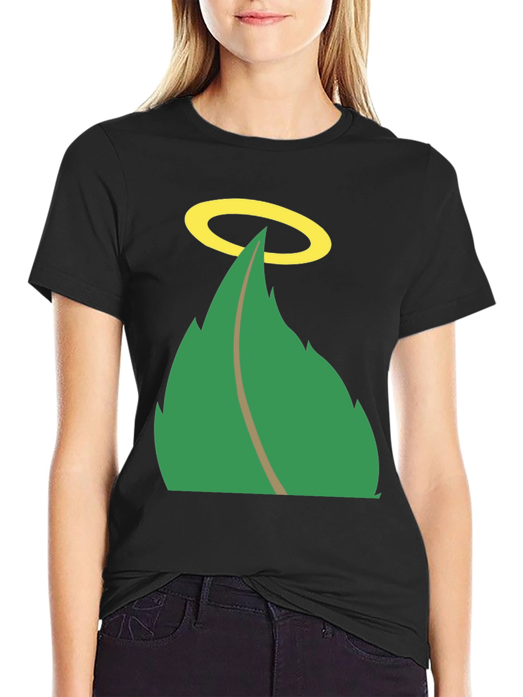 Halo Leaf Graphic Tee - Mens Black T-Shirt