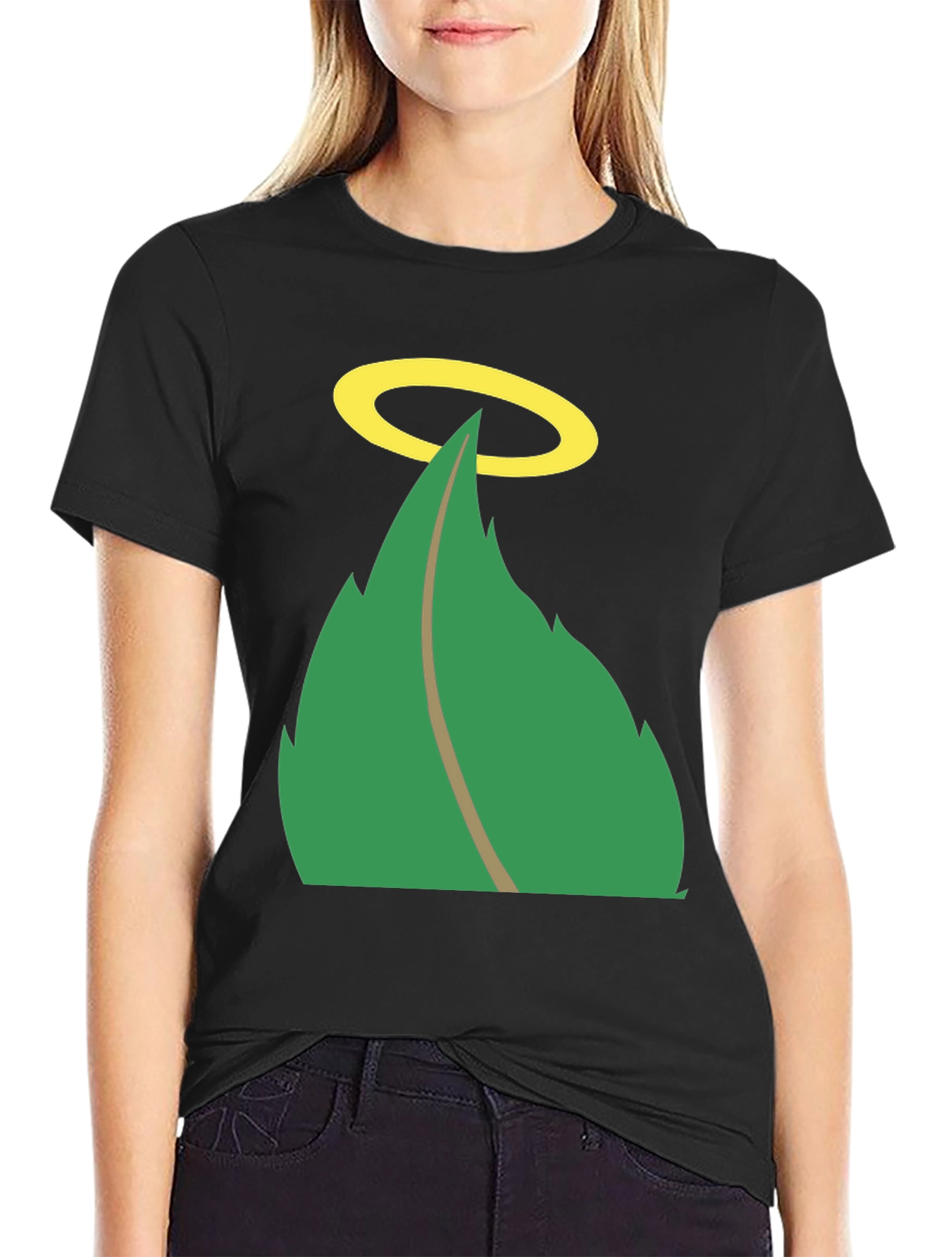 Halo Leaf Graphic Tee - Mens Black T-Shirt