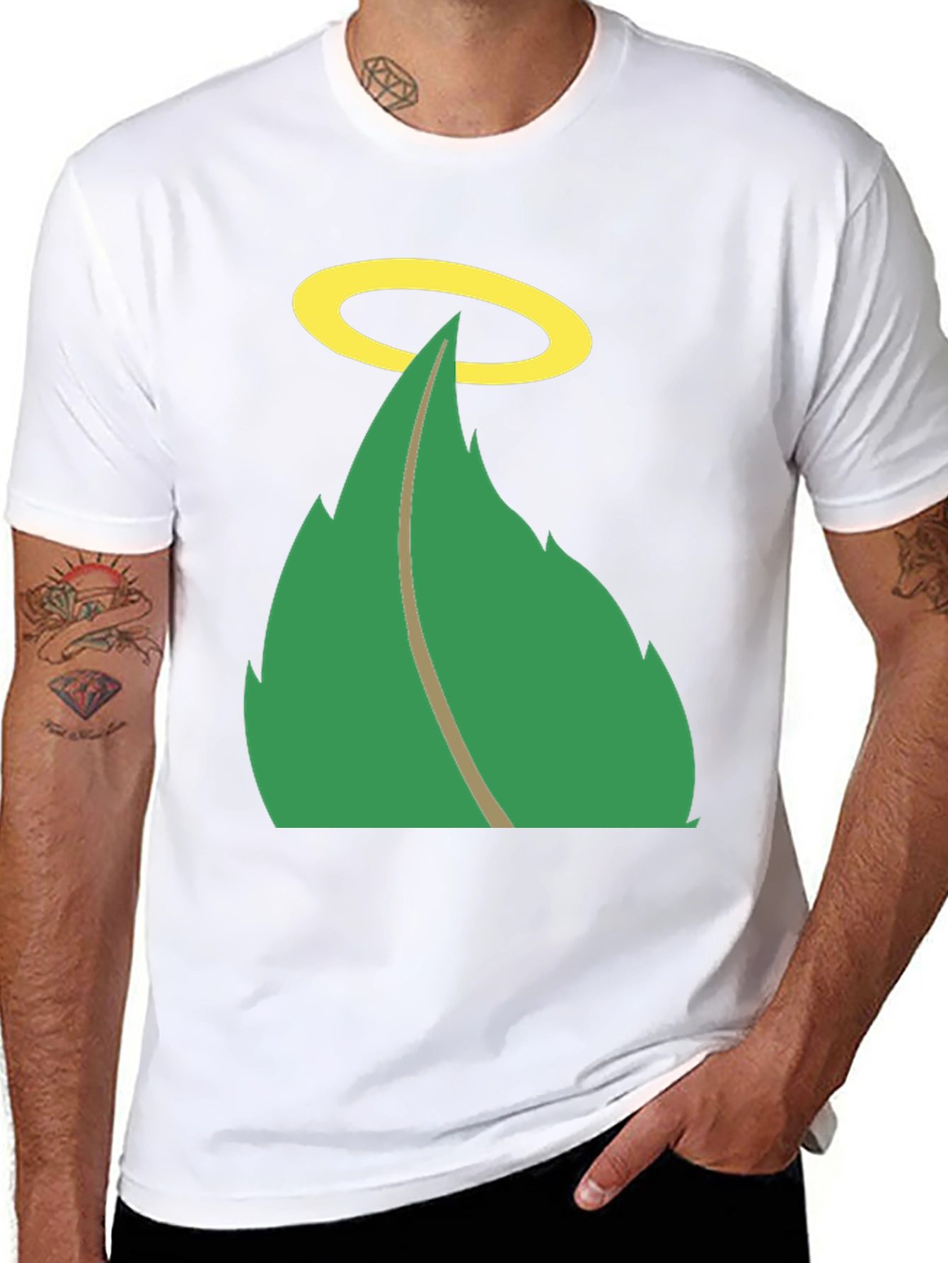 Halo Leaf Graphic Tee - Mens Black T-Shirt