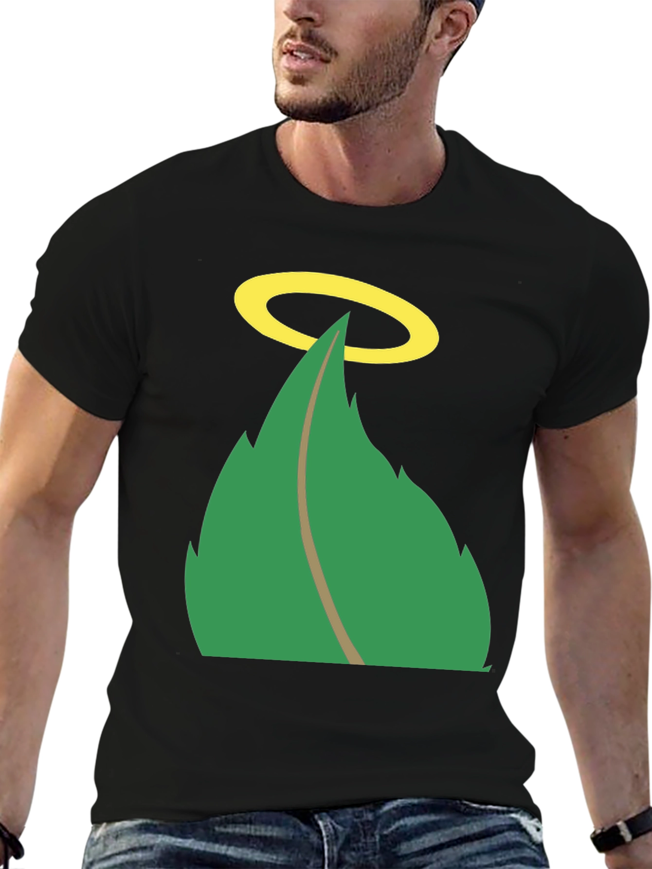 Halo Leaf Graphic Tee - Mens Black T-Shirt