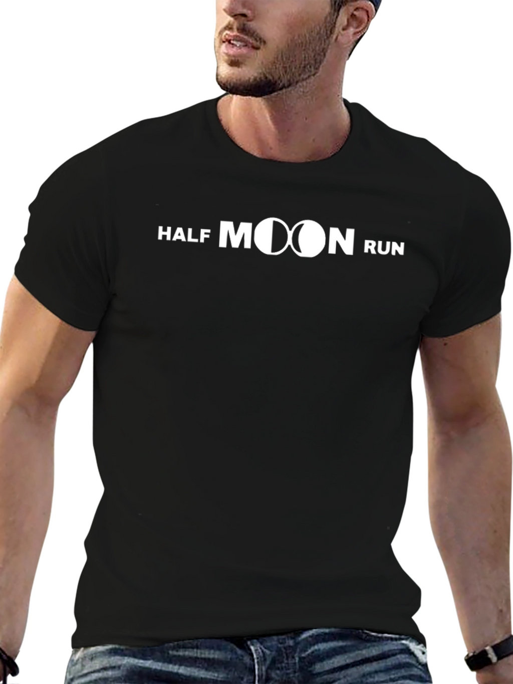 Half Moon Run Graphic T-Shirt - Black Cotton Blend