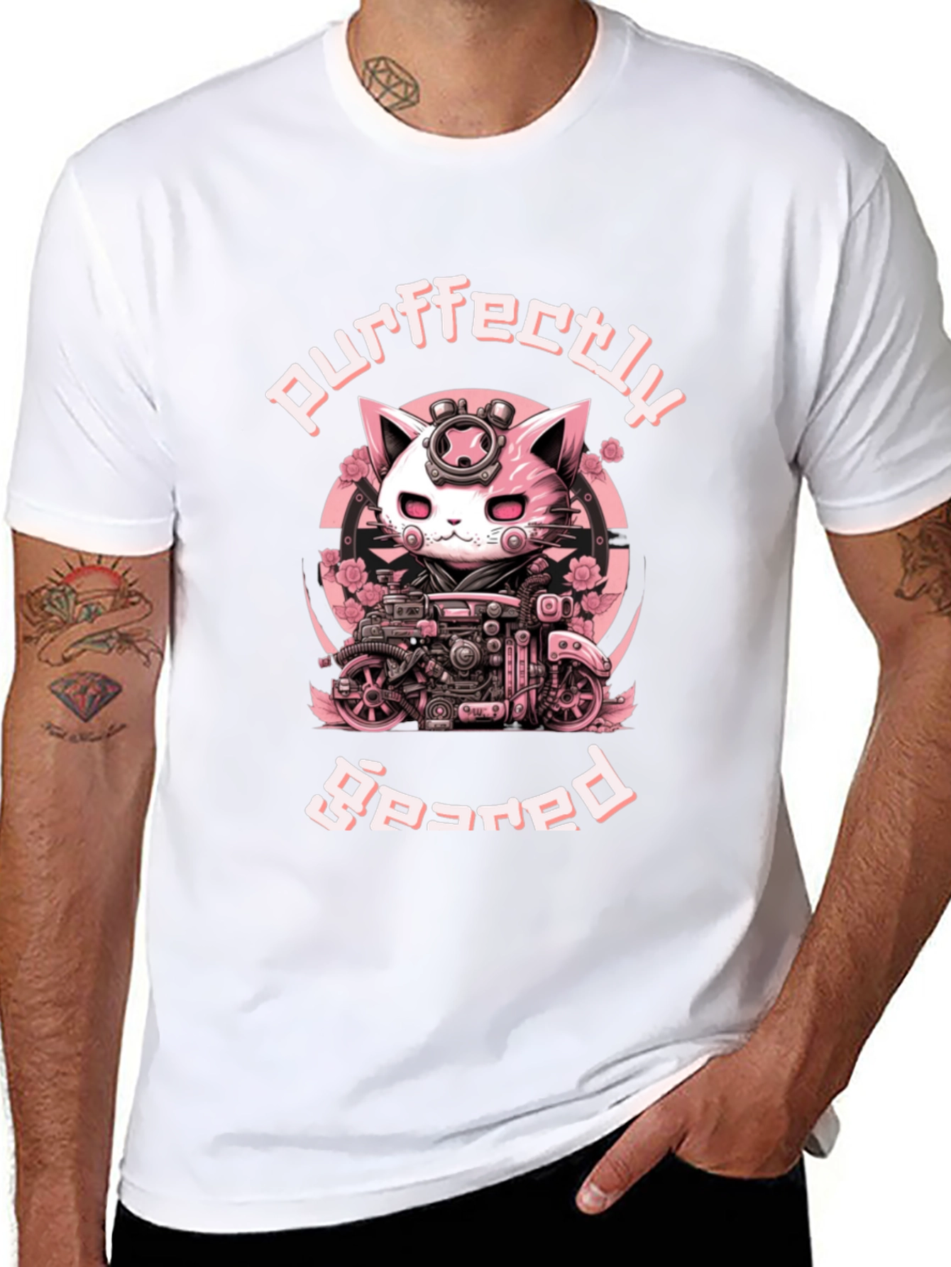 Purrfectly Geared Cat T-Shirt