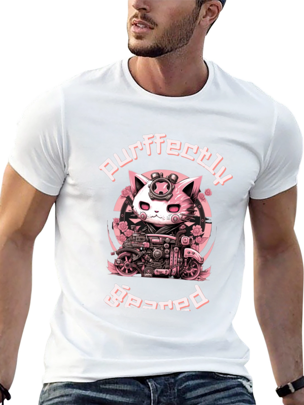 Purrfectly Geared Cat T-Shirt