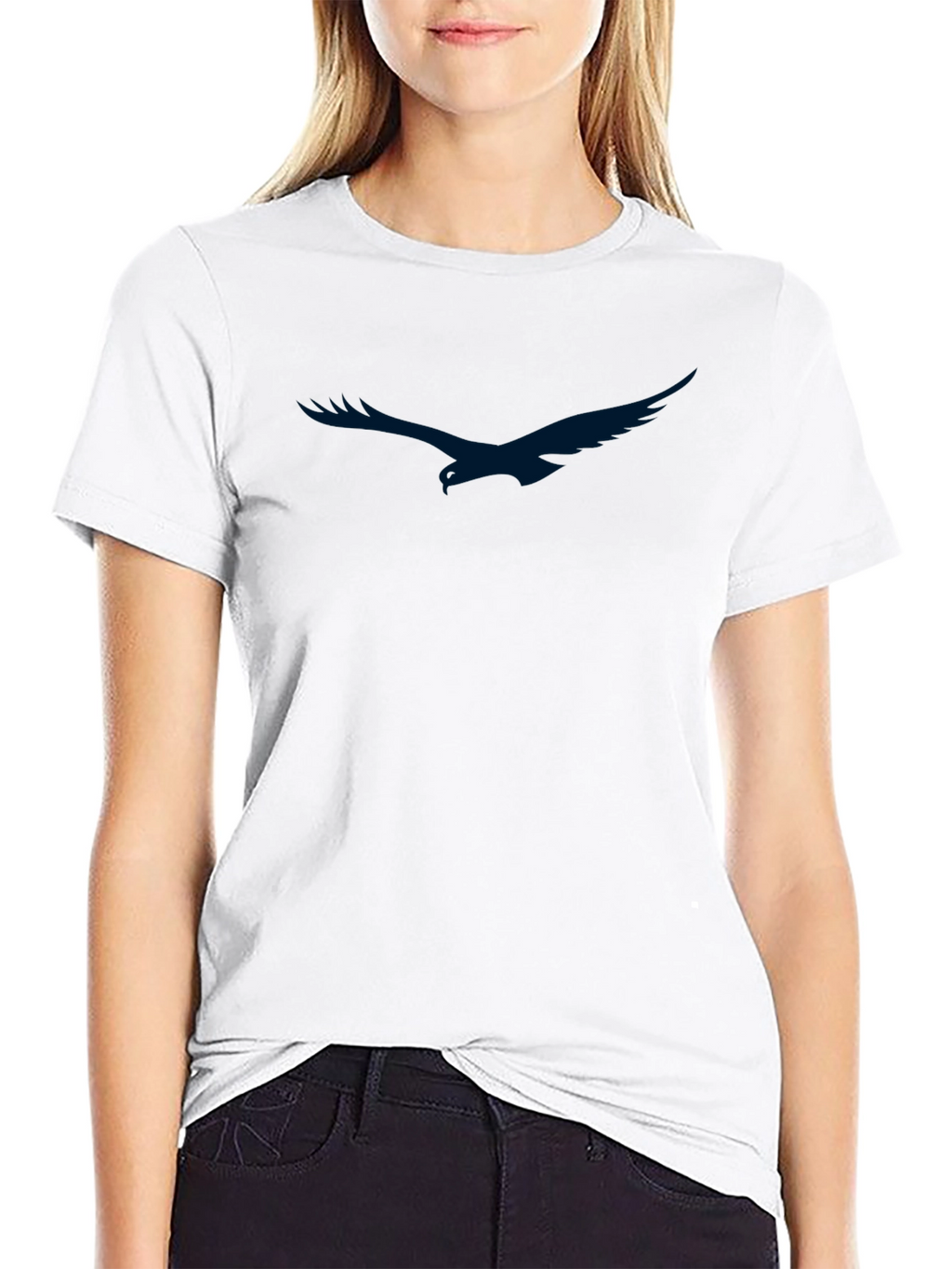 Mens Black T-Shirt with Eagle Graphic