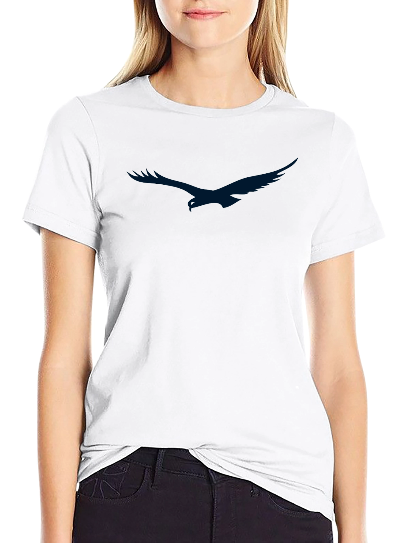 Mens Black T-Shirt with Eagle Graphic