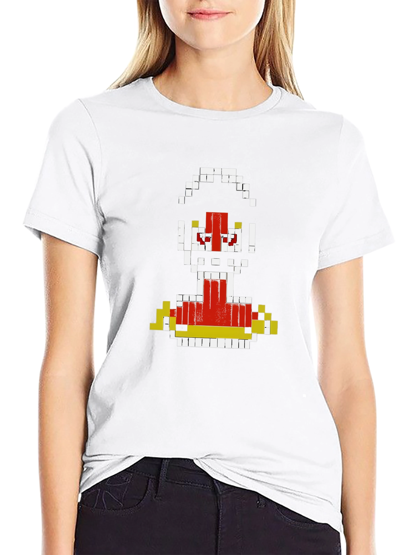 Pixelated Robot Graphic T-Shirt - Retro Gaming Style