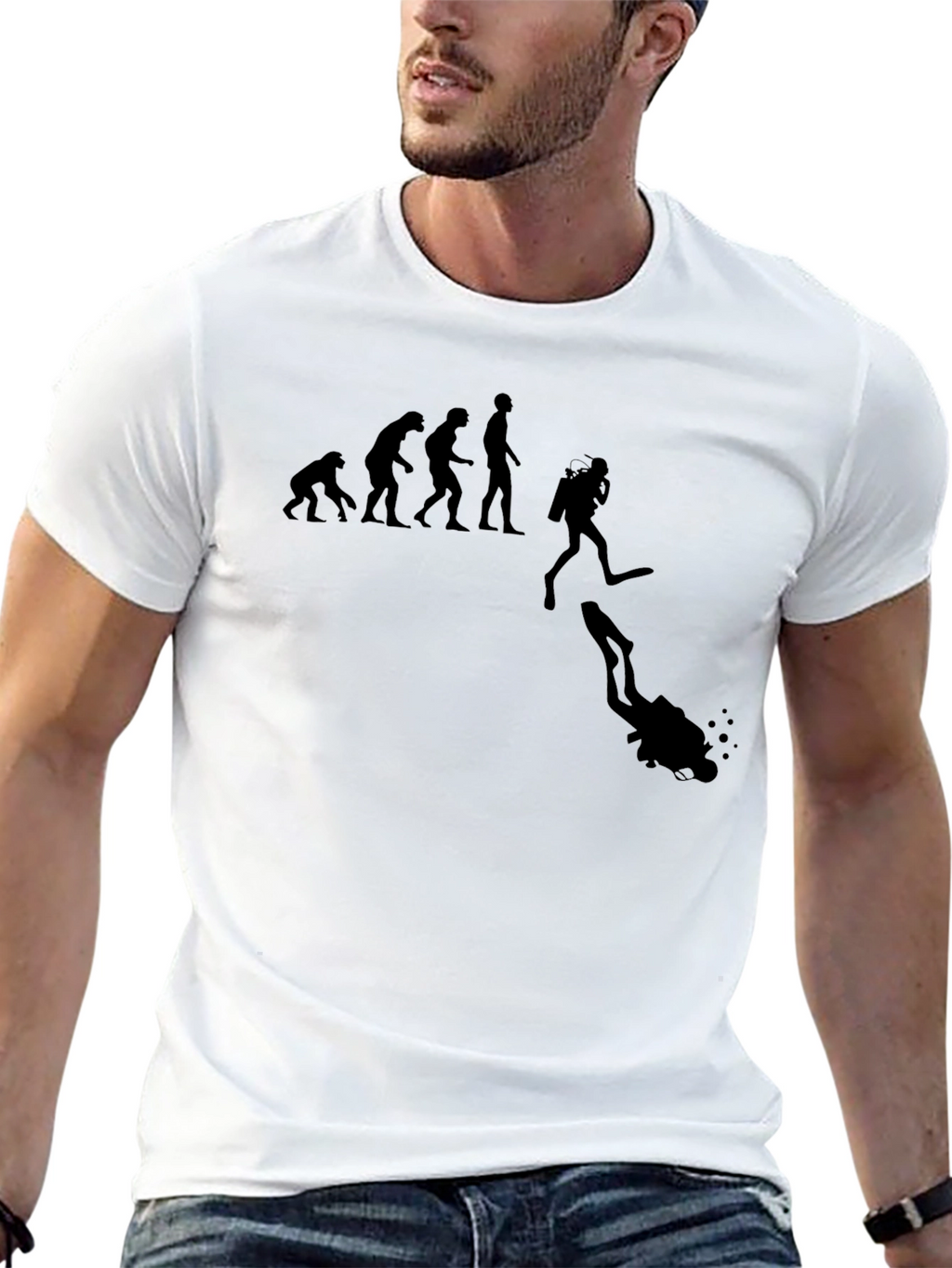 Evolution of Diving Black T-Shirt