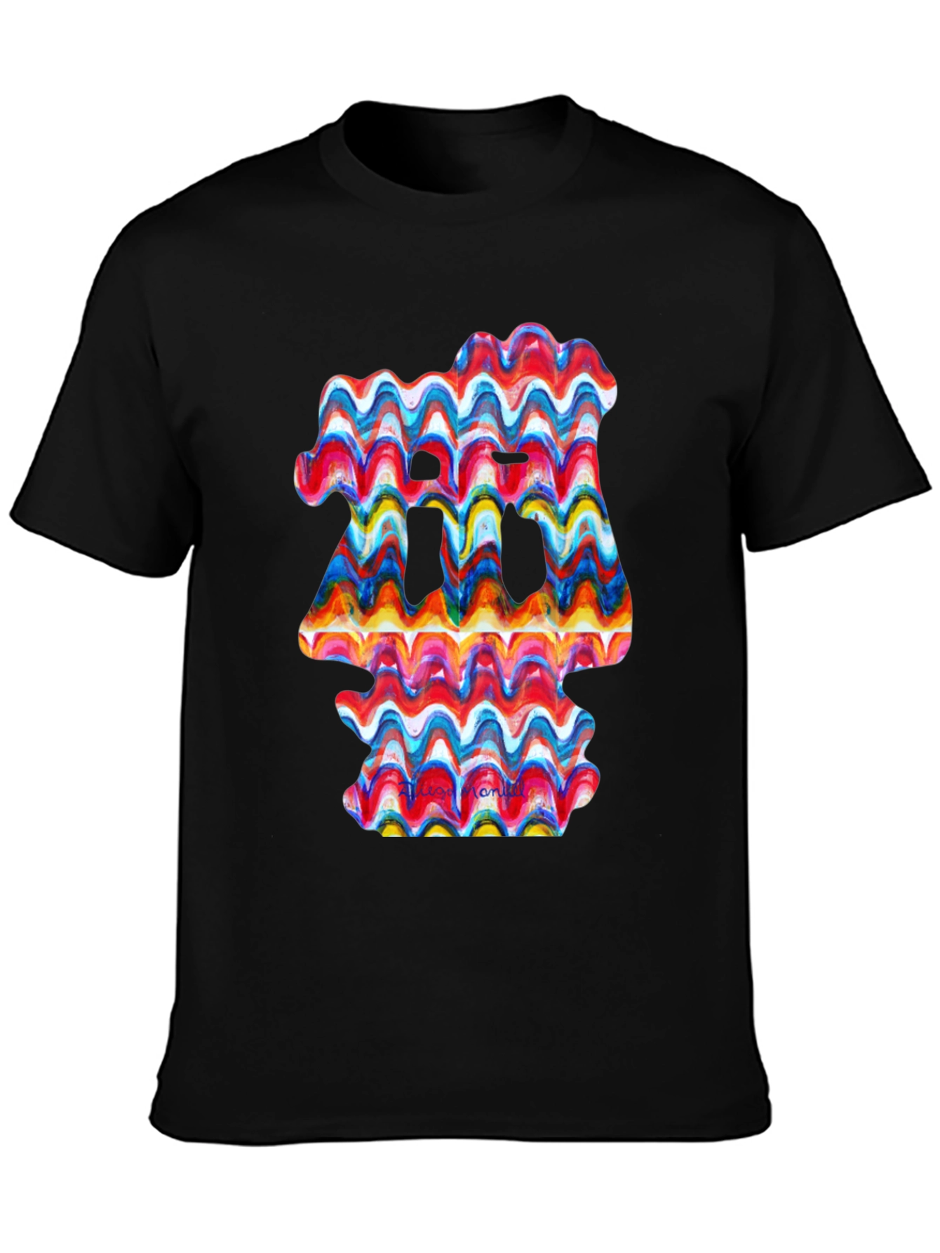 Abstract Wave Art Black T-Shirt