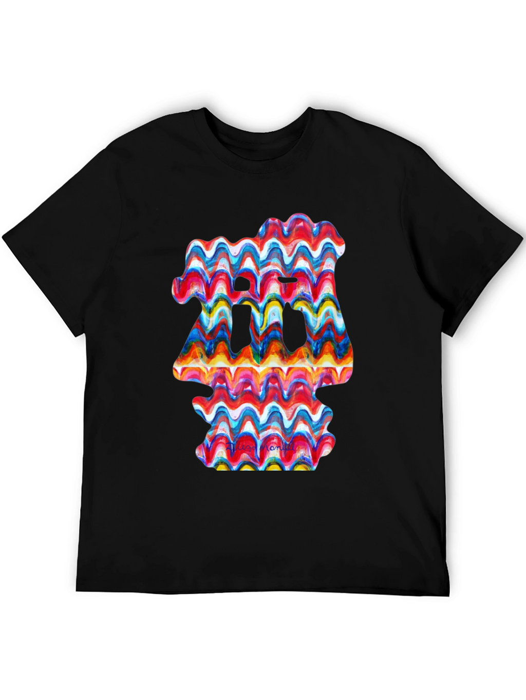 Abstract Wave Art Black T-Shirt