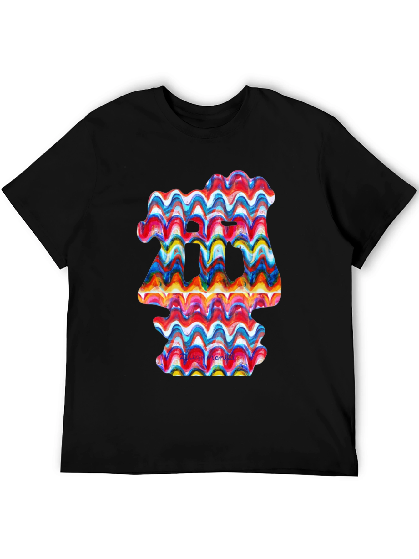 Abstract Wave Art Black T-Shirt