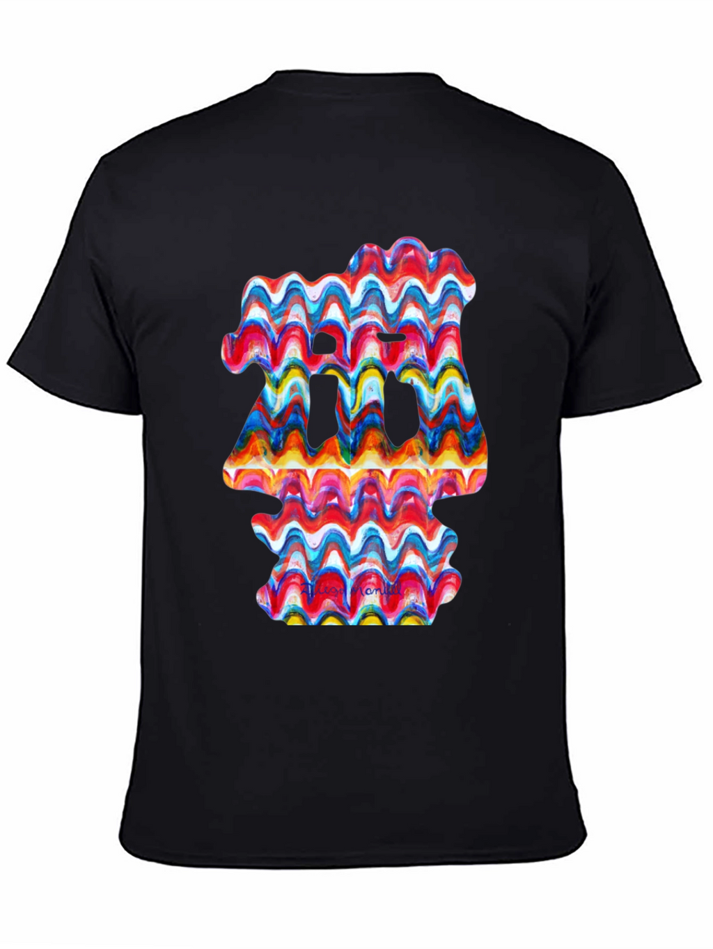 Abstract Wave Art Black T-Shirt