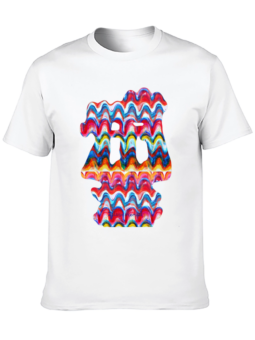 Abstract Wave Art Black T-Shirt