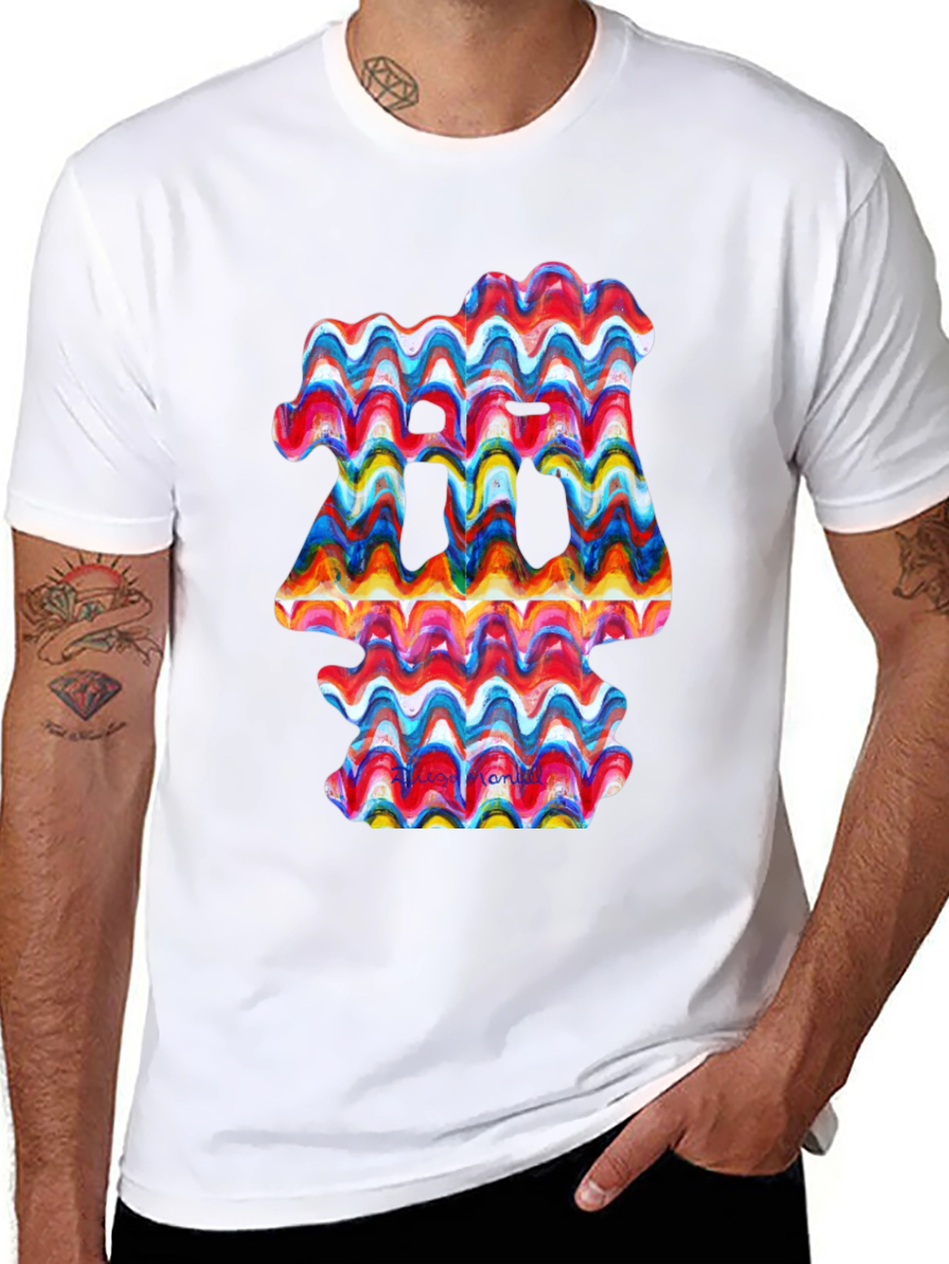 Abstract Wave Art Black T-Shirt
