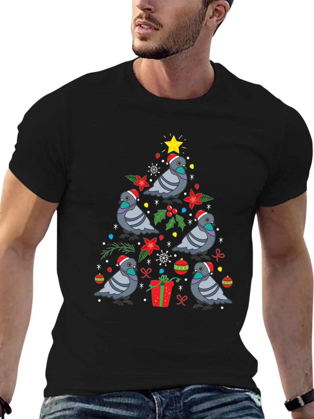 Pigeon Christmas Tree T-Shirt