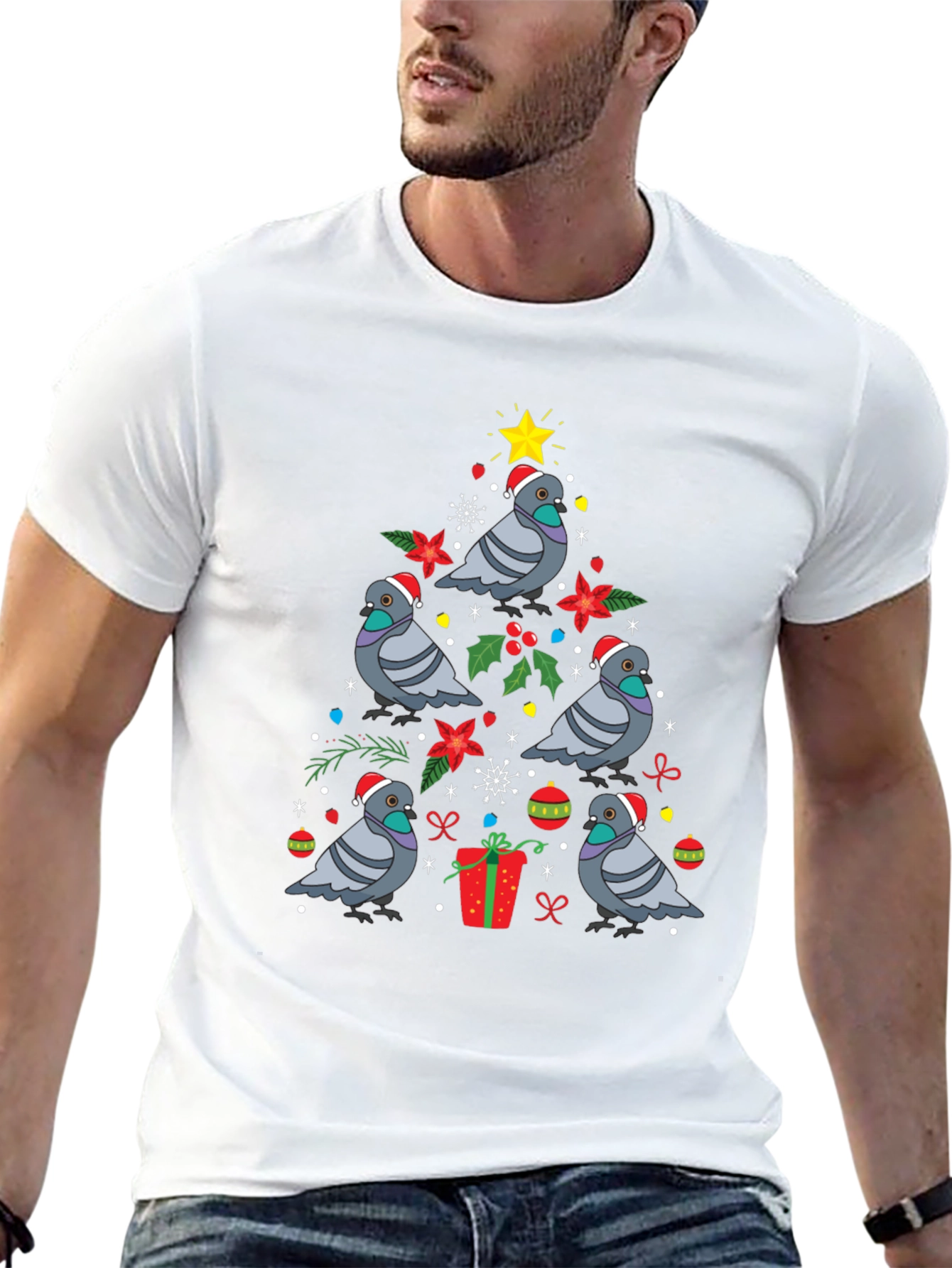 Pigeon Christmas Tree T-Shirt
