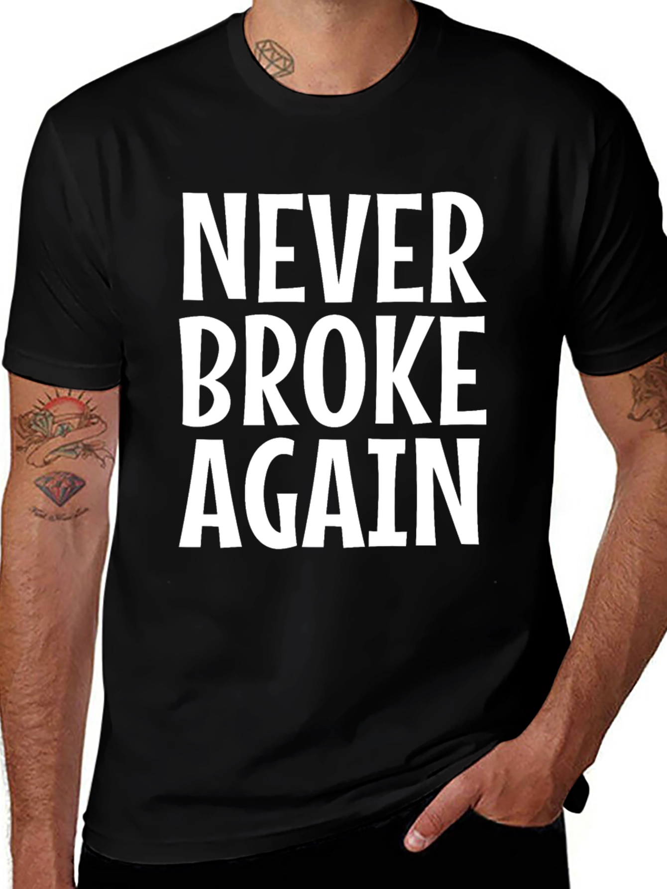 Never Broke Again Graphic Tee - Black