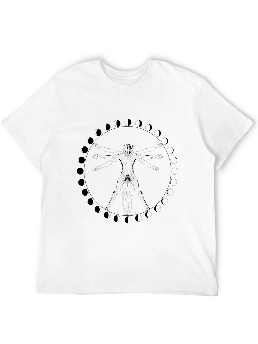 Lunar Werewolf Vitruvian Man Graphic Tee