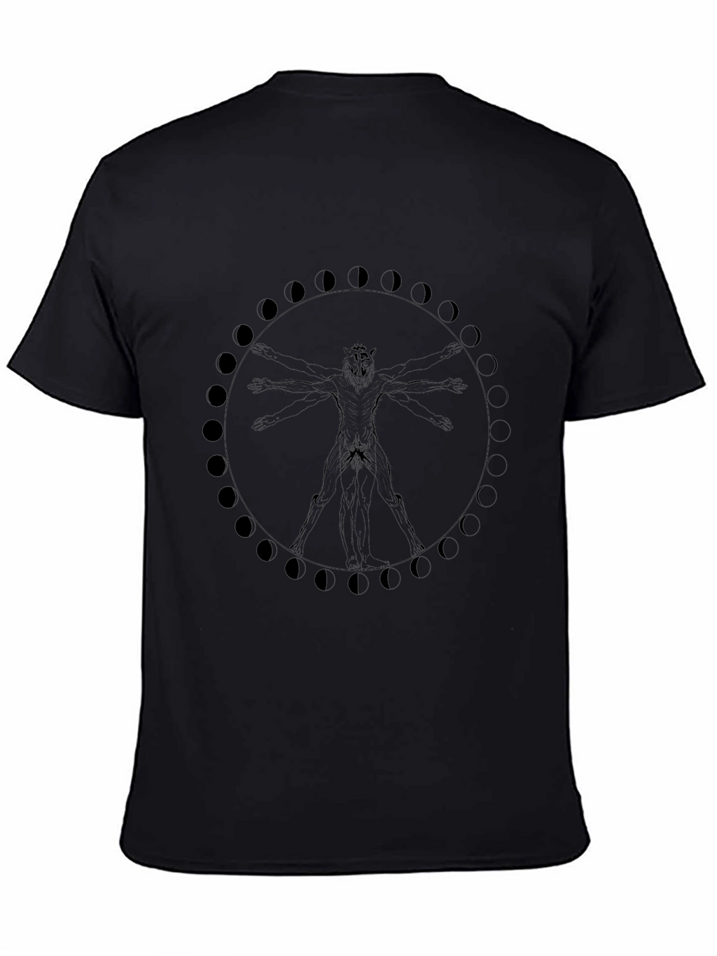 Lunar Werewolf Vitruvian Man Graphic Tee