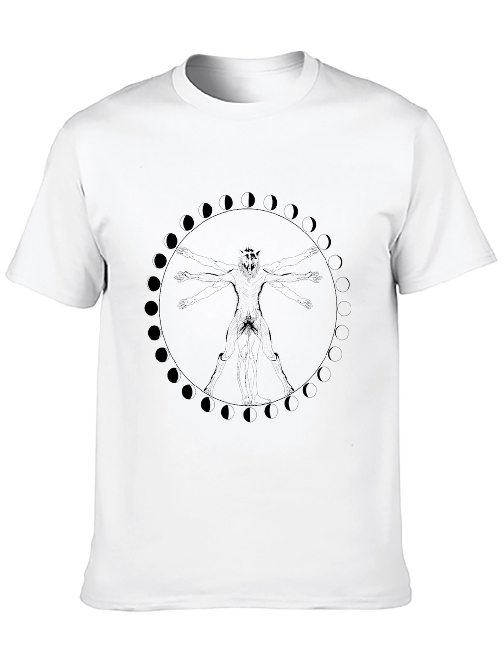 Lunar Werewolf Vitruvian Man Graphic Tee