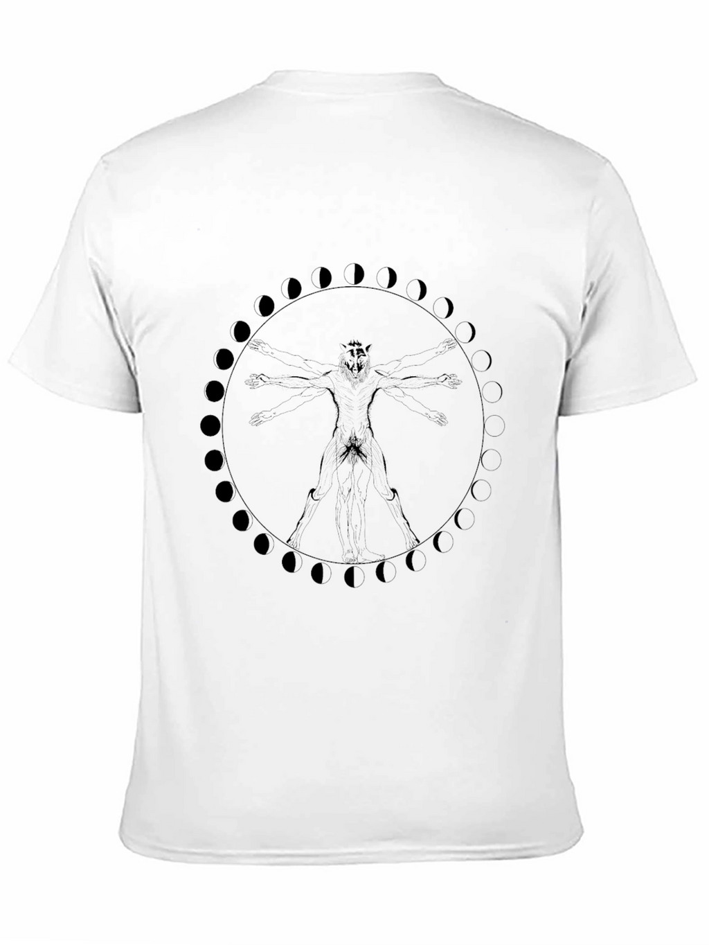 Lunar Werewolf Vitruvian Man Graphic Tee