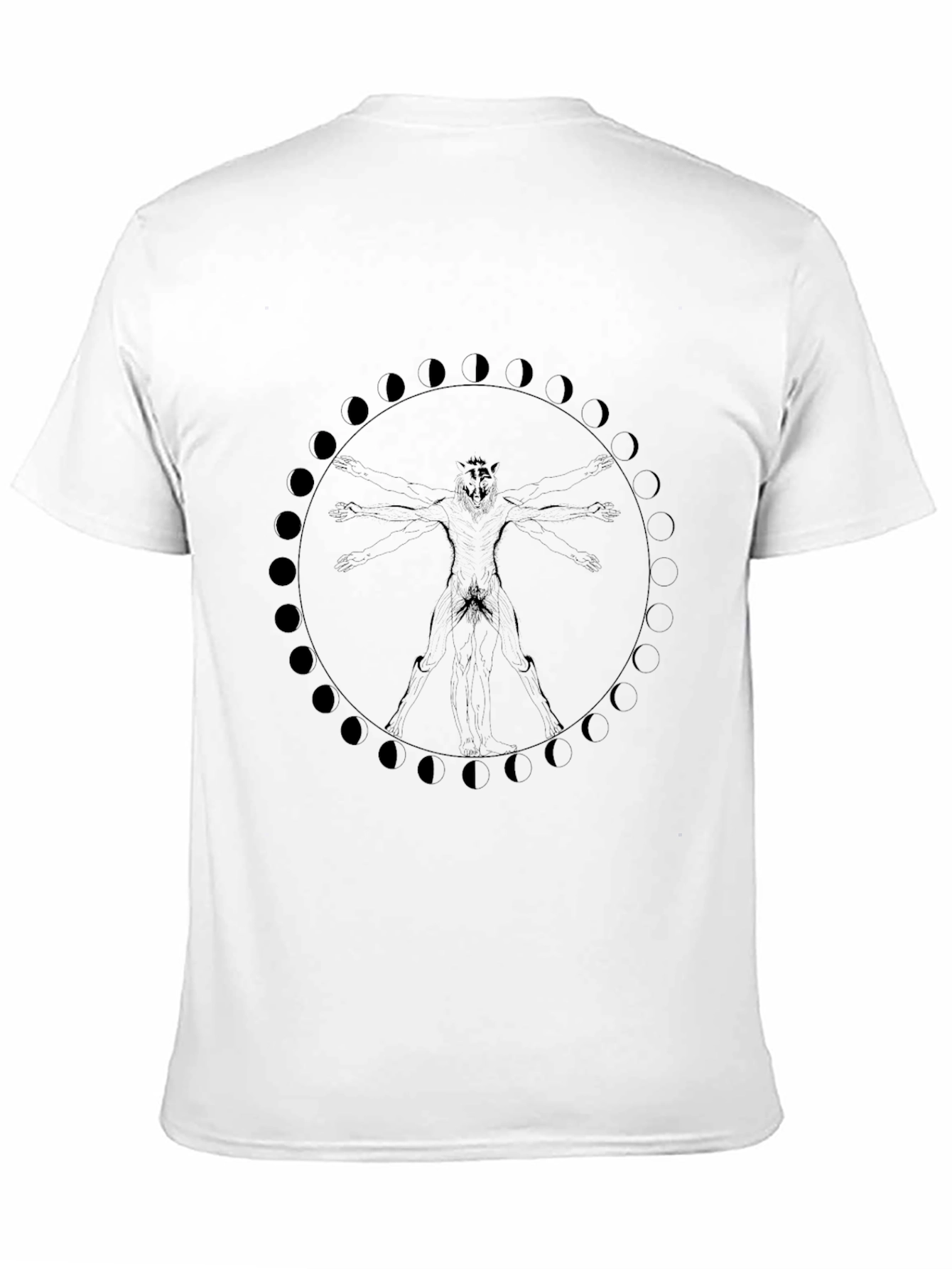 Lunar Werewolf Vitruvian Man Graphic Tee