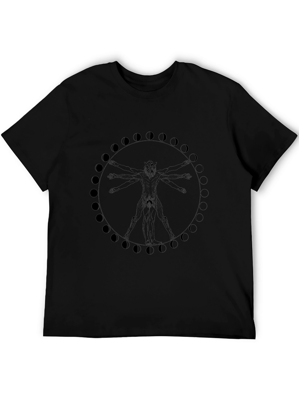 Lunar Werewolf Vitruvian Man Graphic Tee
