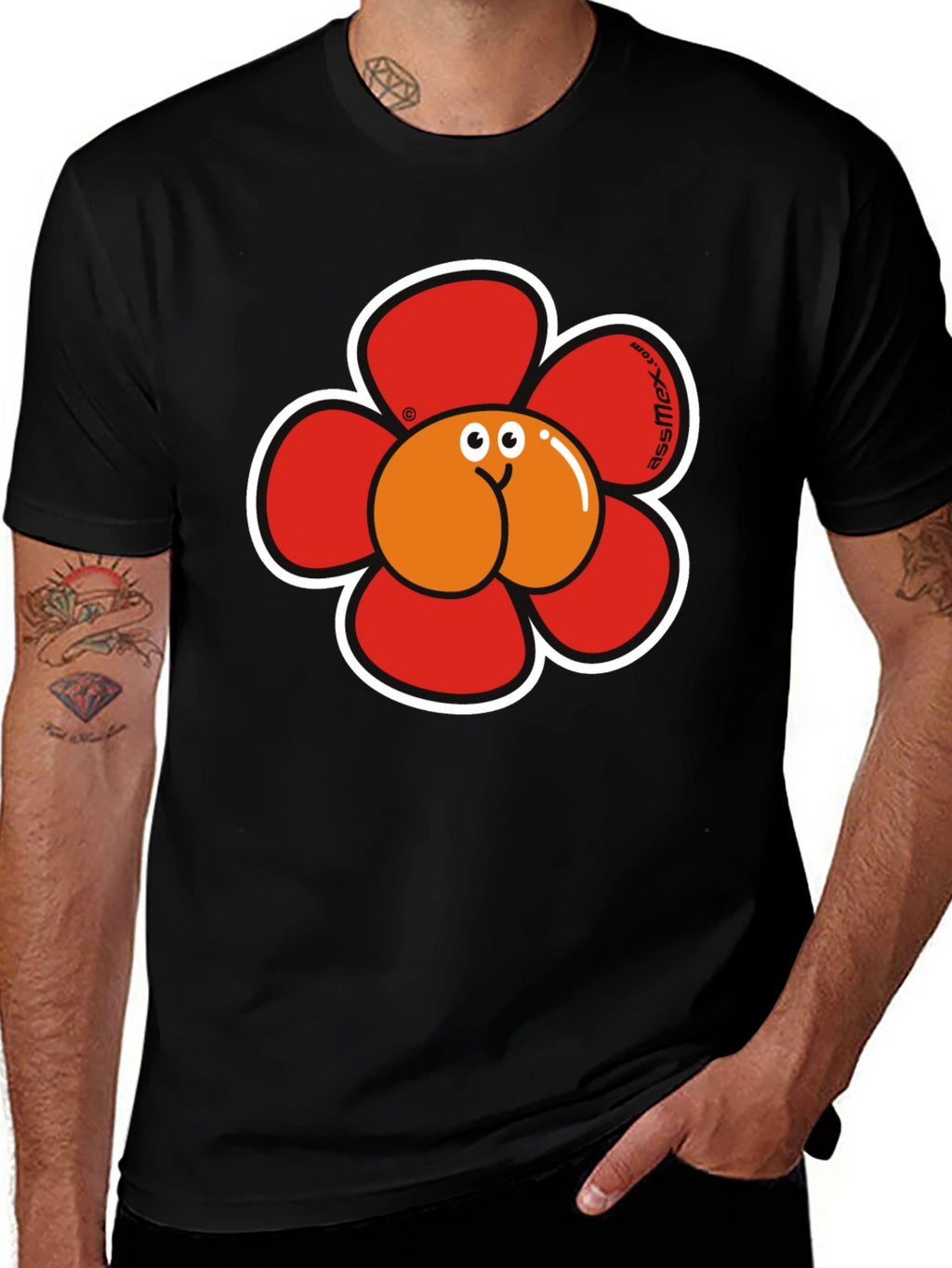Funny Flower Butt Graphic T-Shirt