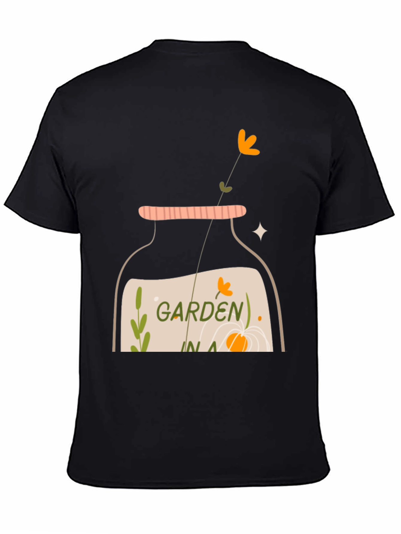 Garden in a Jar Graphic Tee - Black Casual T-Shirt