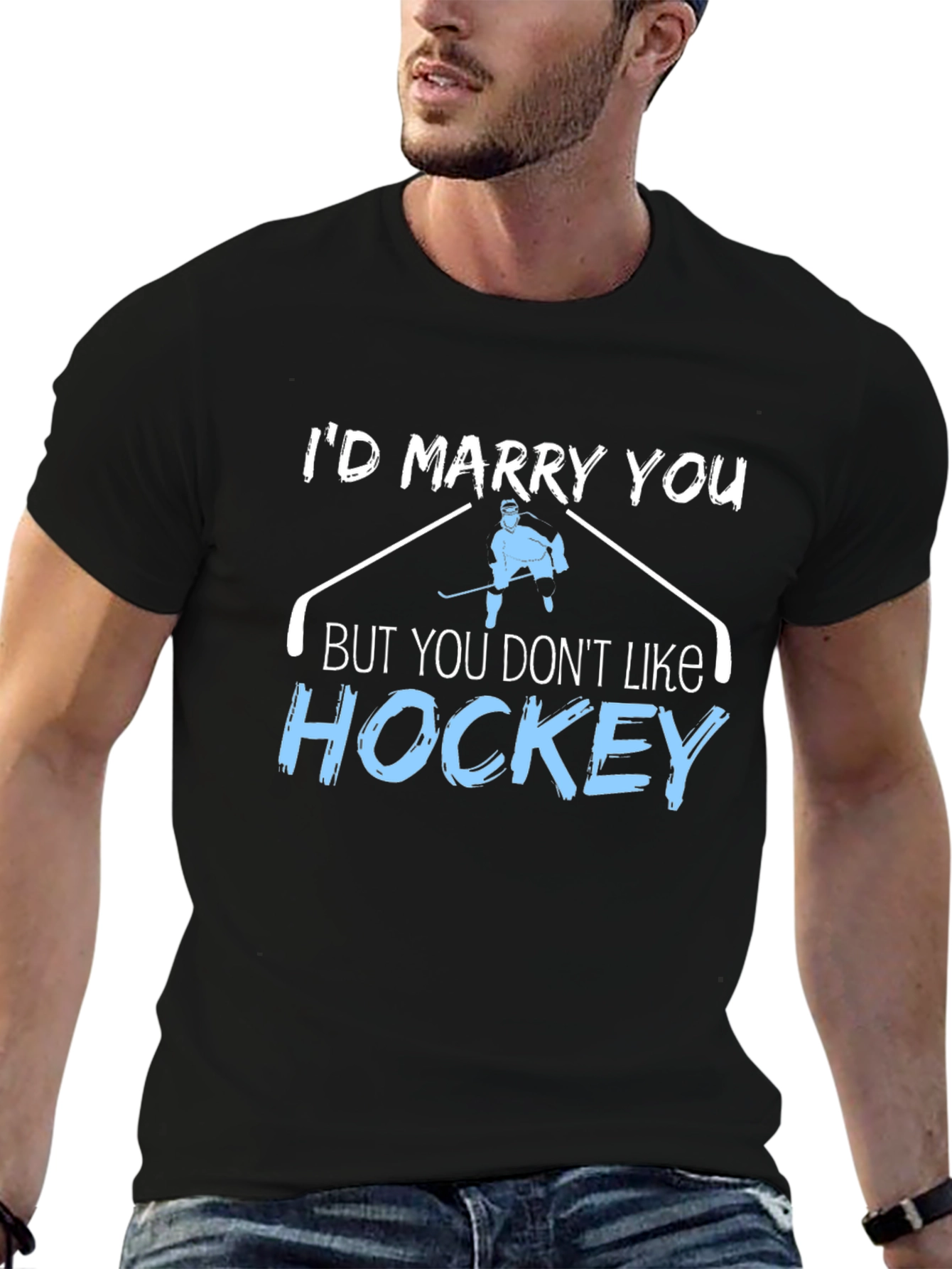Hockey Fan Humor Graphic Tee - Id Marry You!
