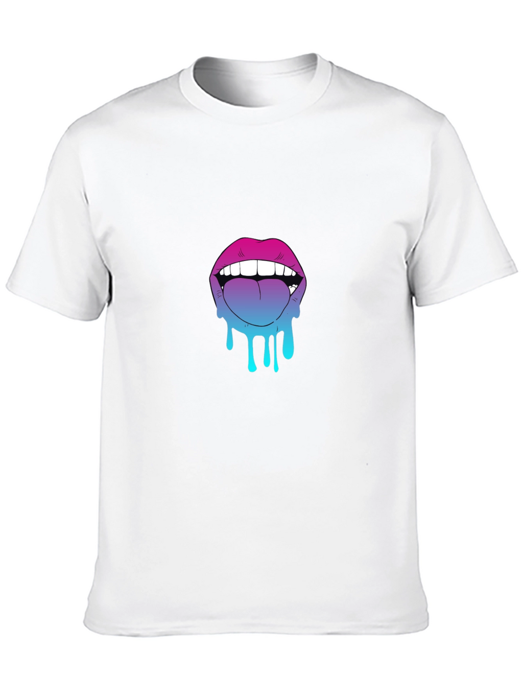 Dripping Lips Graphic Tee - Bold Black Cotton