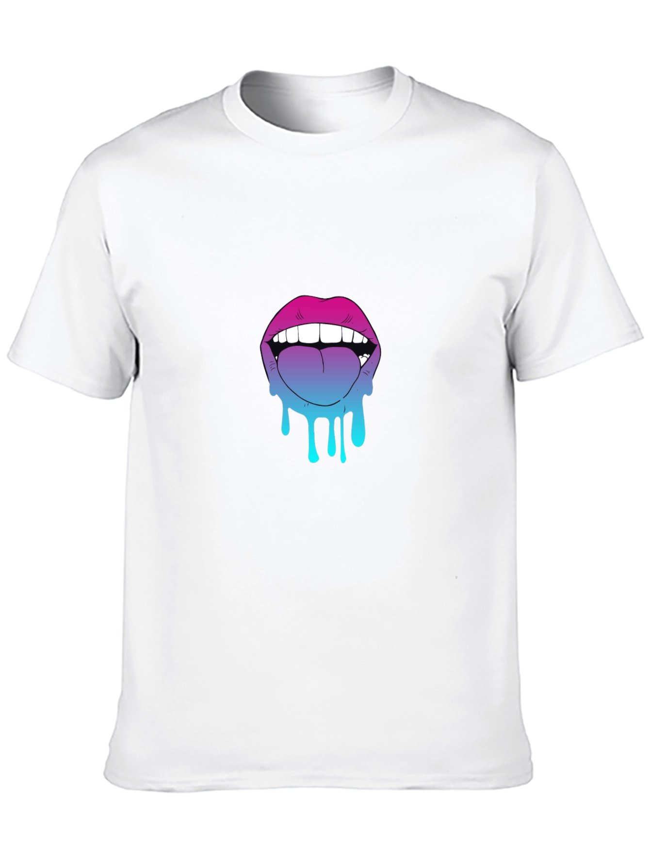 Dripping Lips Graphic Tee - Bold Black Cotton