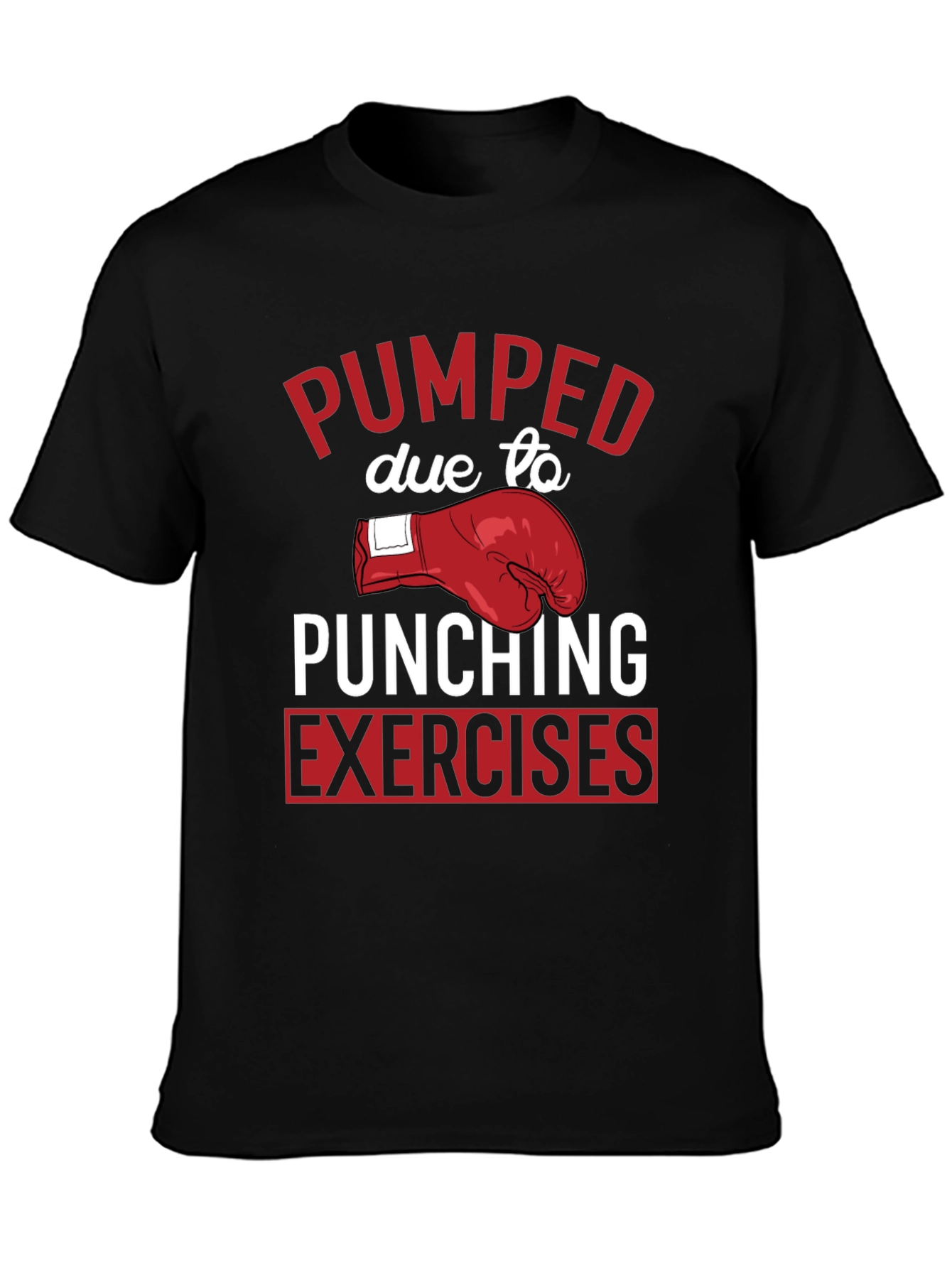 Pumped Punching Exercises Graphic Tee - Black