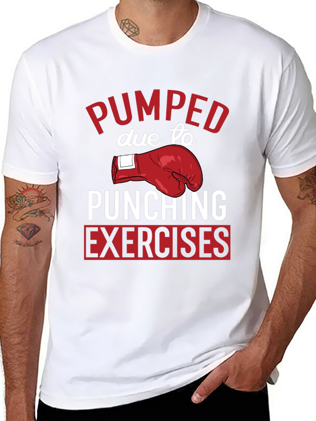 Pumped Punching Exercises Graphic Tee - Black