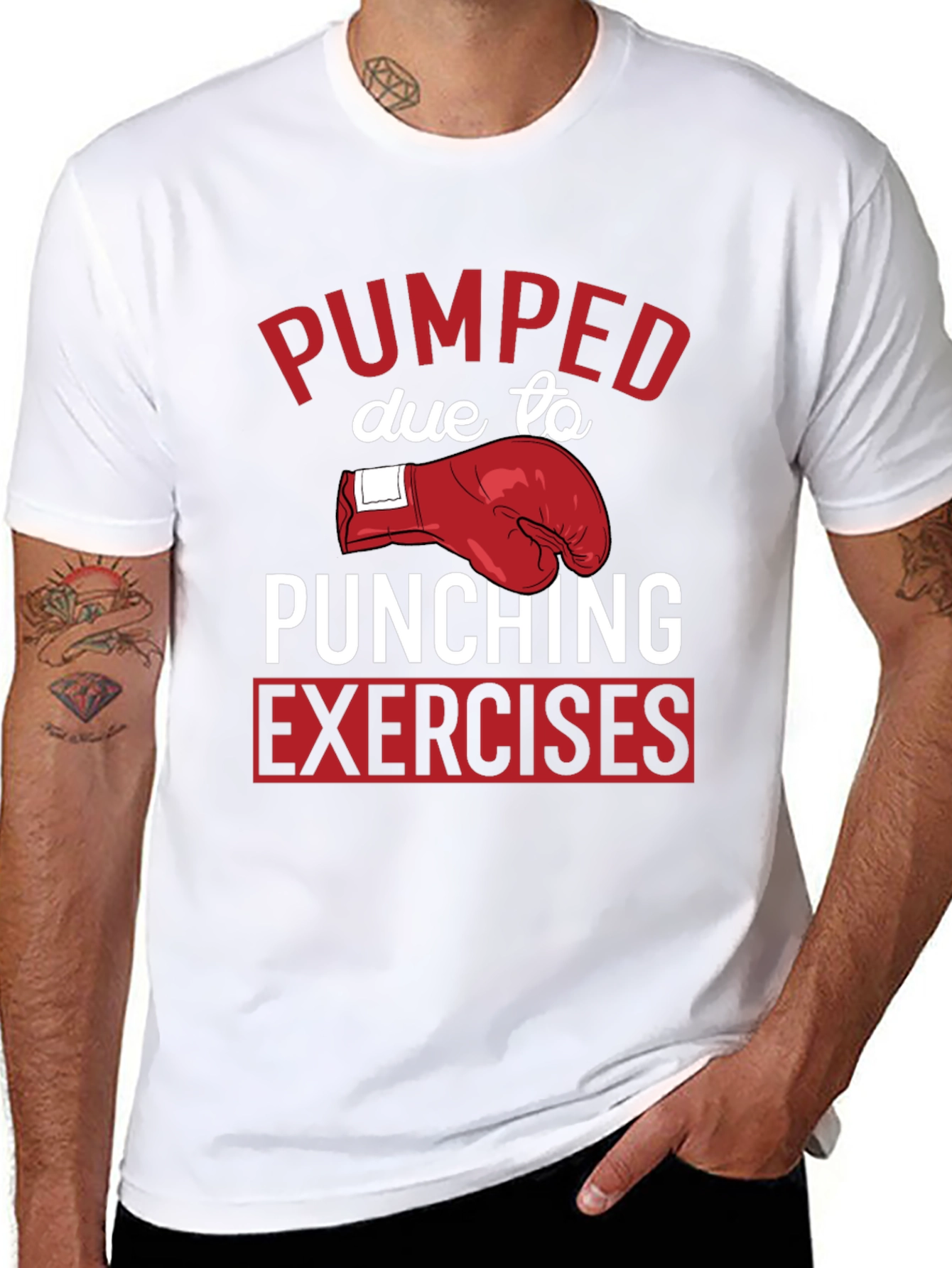 Pumped Punching Exercises Graphic Tee - Black