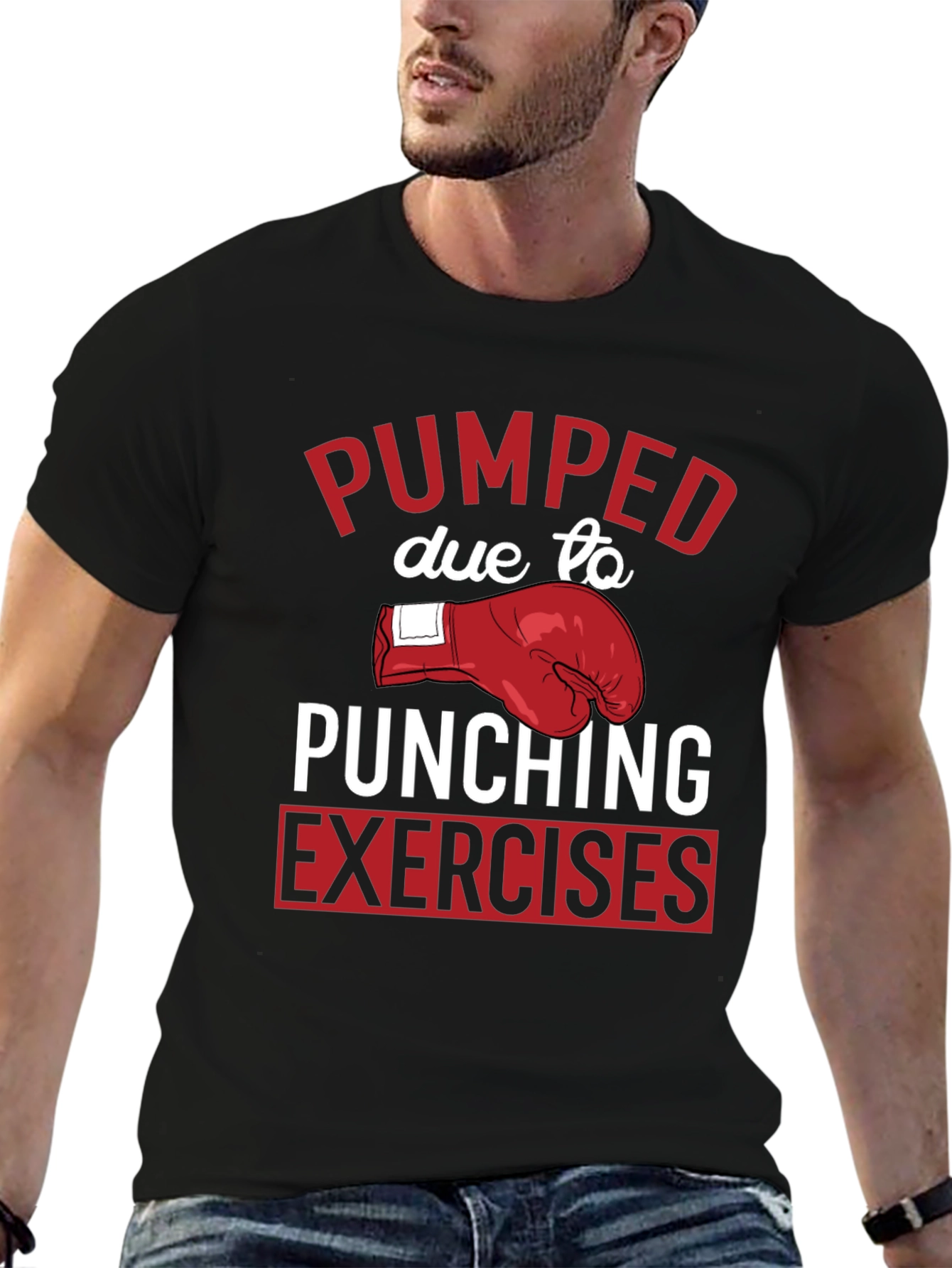 Pumped Punching Exercises Graphic Tee - Black