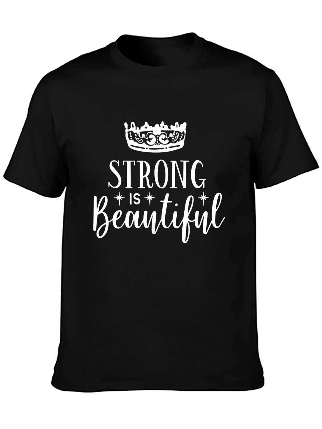 Strong is Beautiful Graphic Tee Shirt - Black