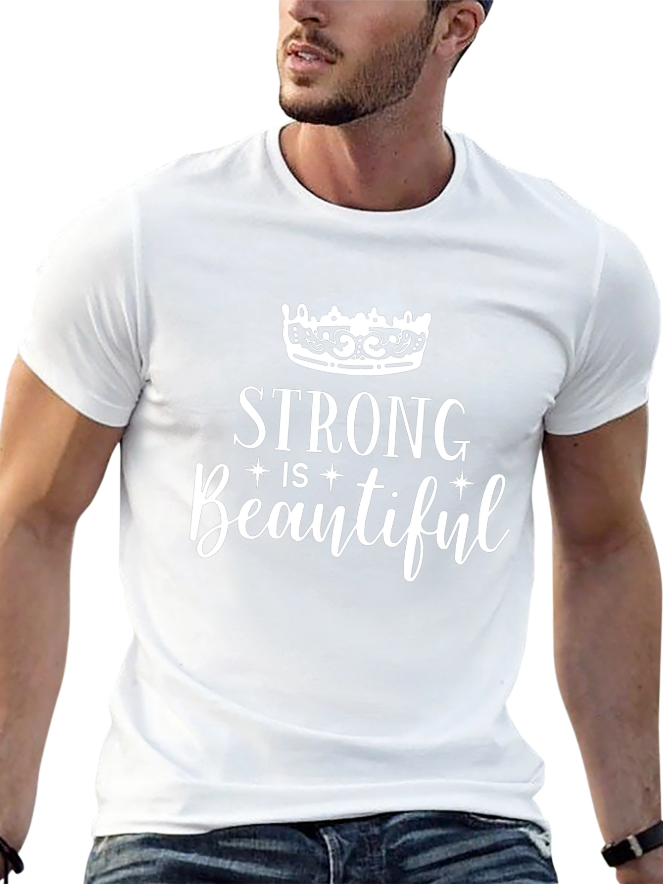 Strong is Beautiful Graphic Tee Shirt - Black