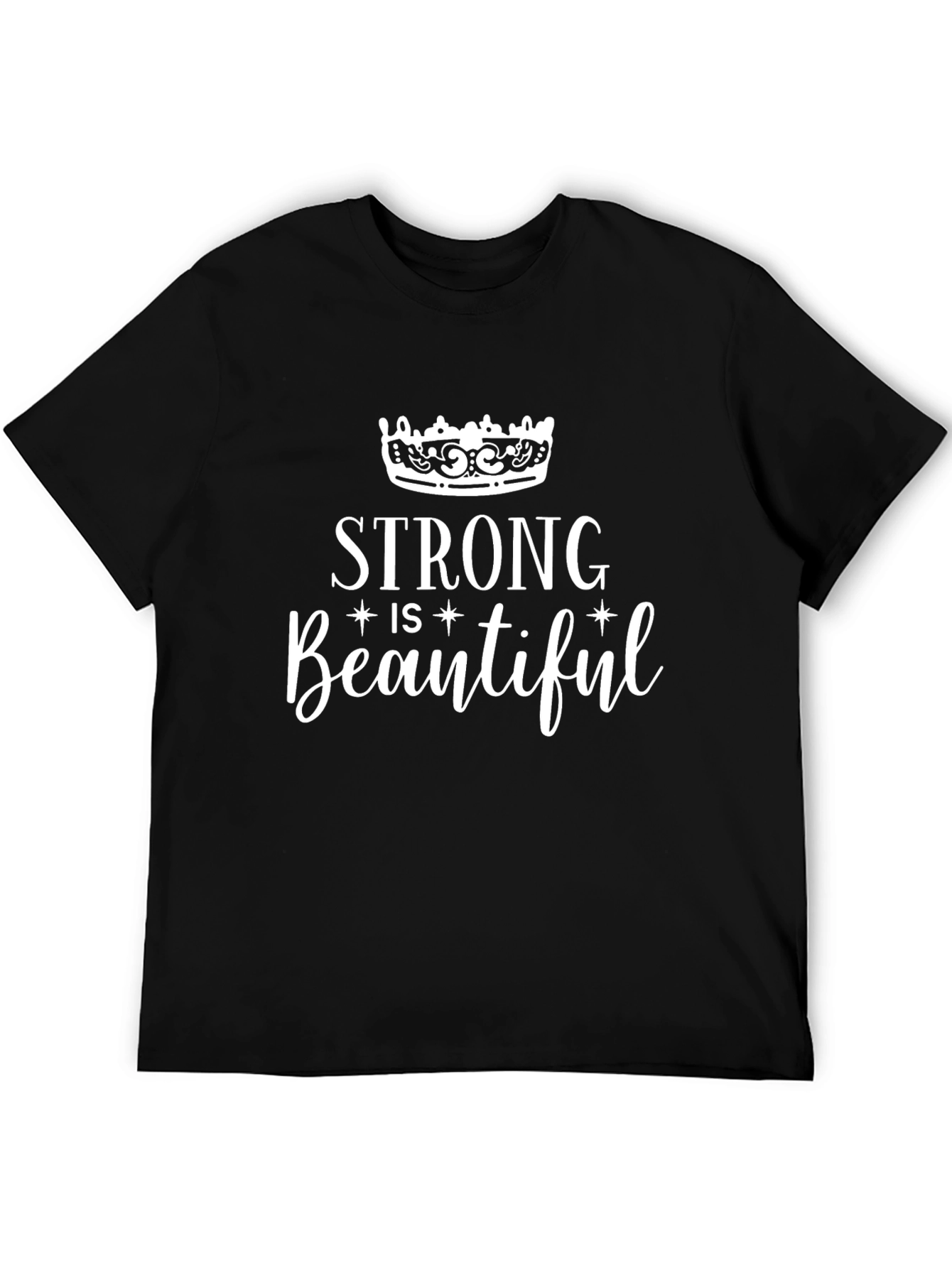 Strong is Beautiful Graphic Tee Shirt - Black