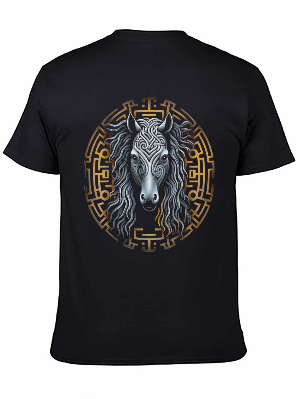Celtic Horse Graphic Tee - Black
