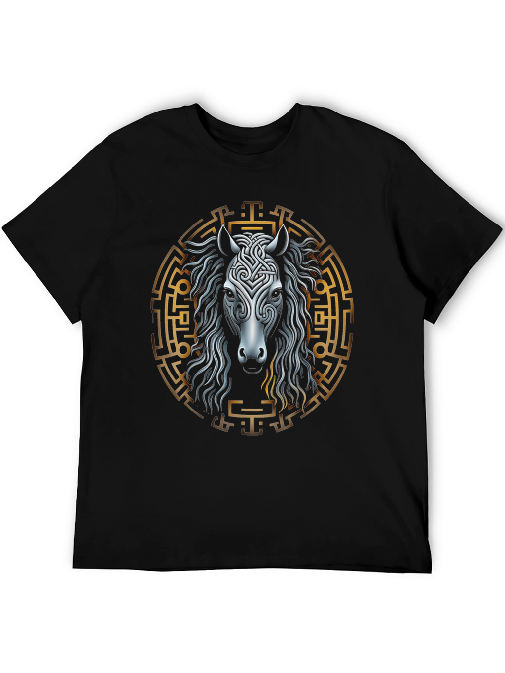 Celtic Horse Graphic Tee - Black