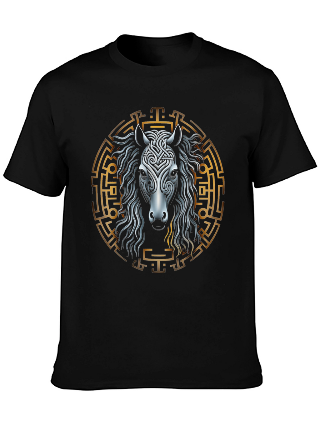Celtic Horse Graphic Tee - Black