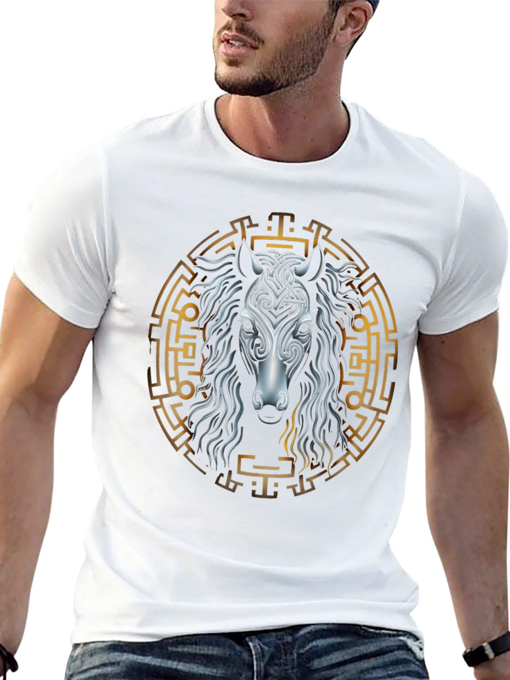 Celtic Horse Graphic Tee - Black