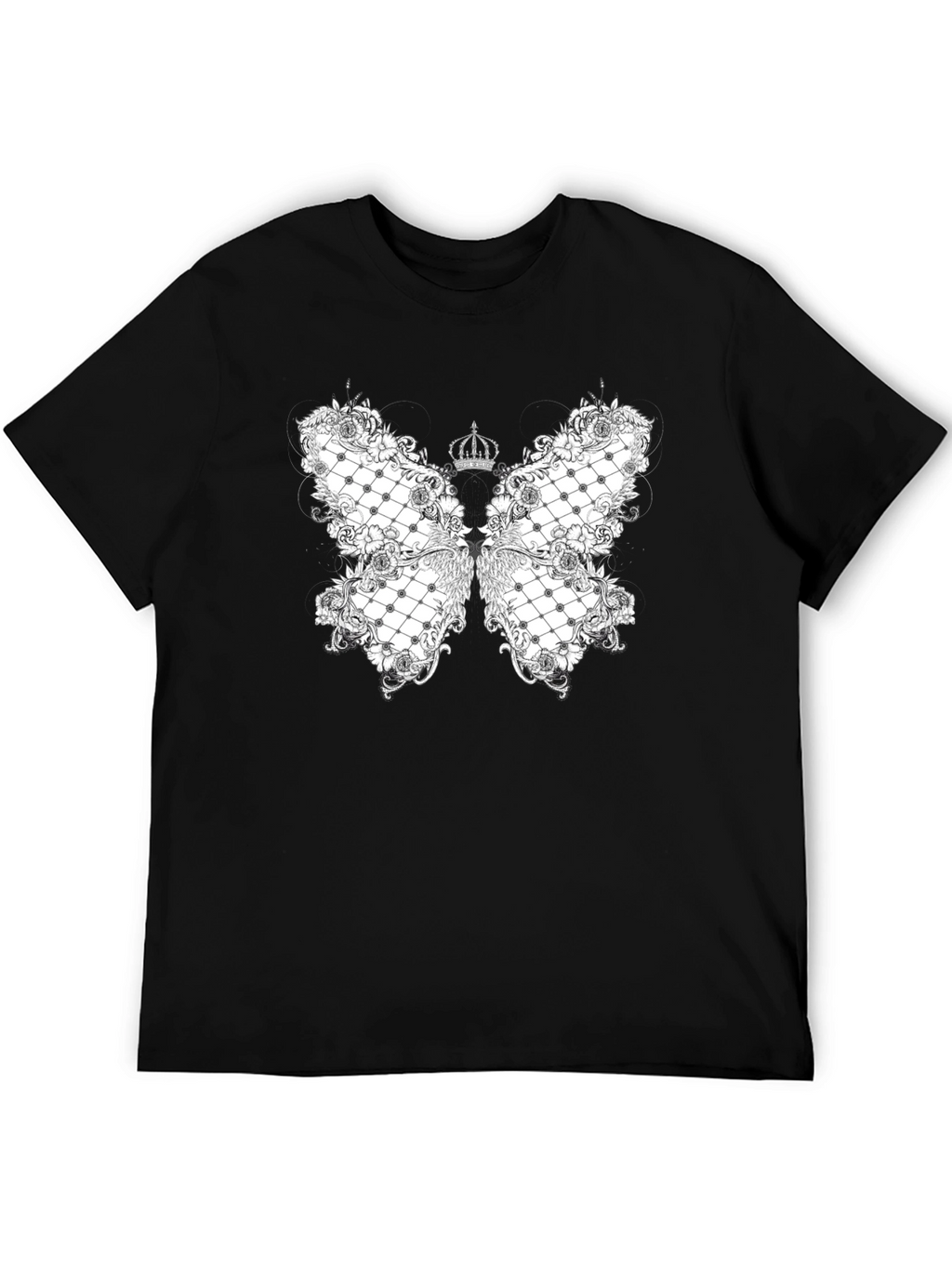 Elegant Butterfly Crown Graphic Tee