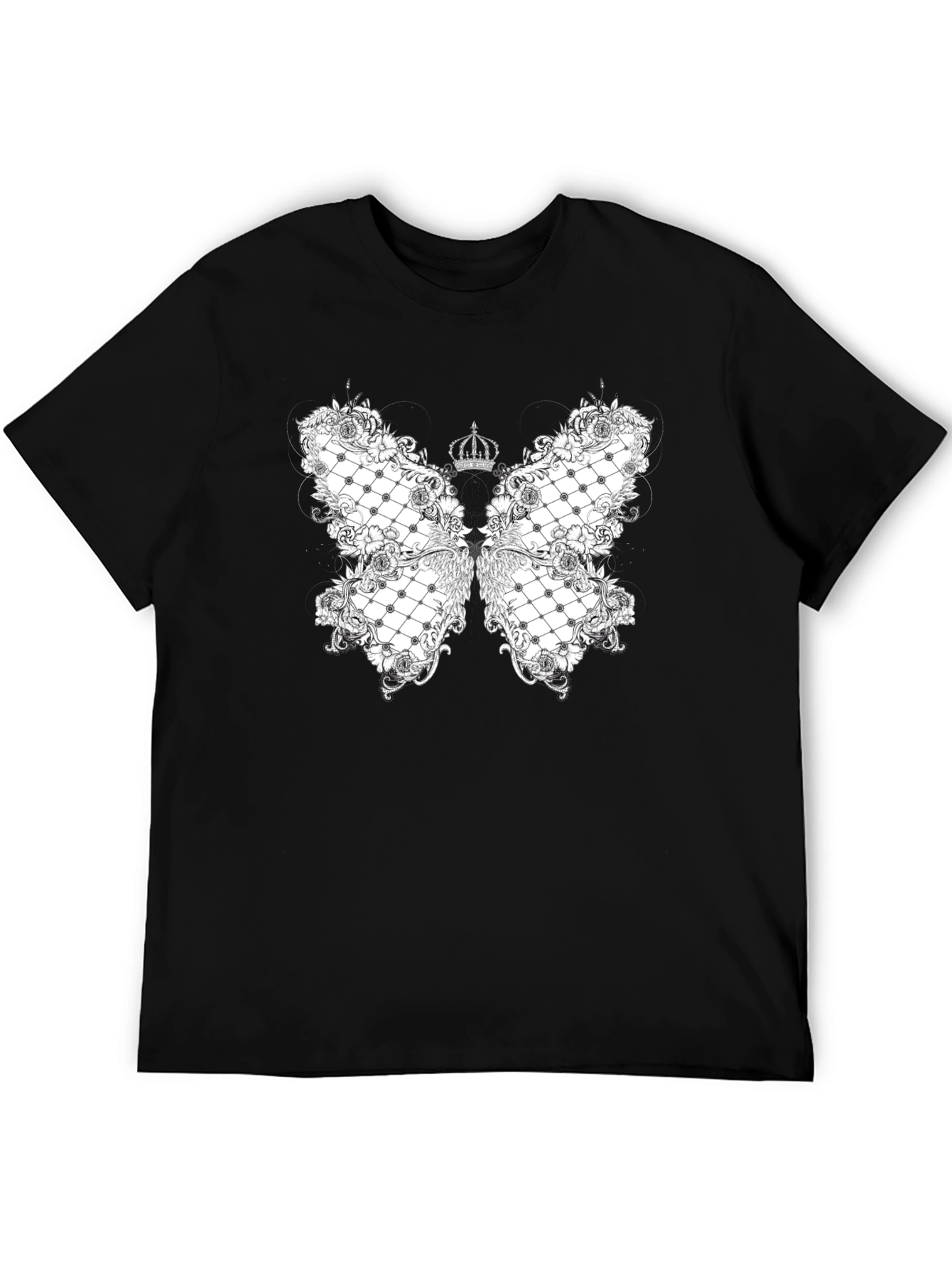 Elegant Butterfly Crown Graphic Tee