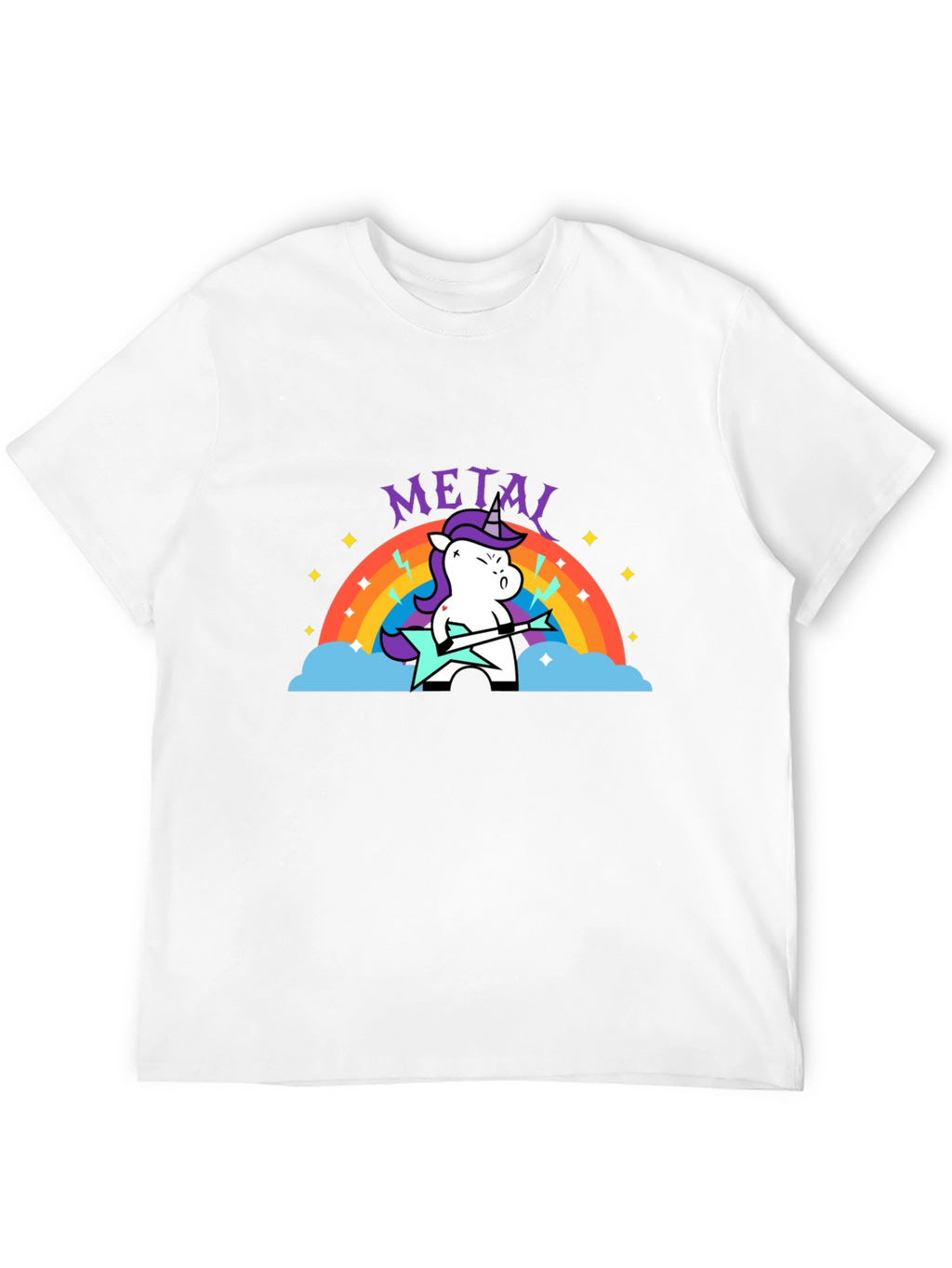 Unicorn Metal Guitarist Graphic Tee