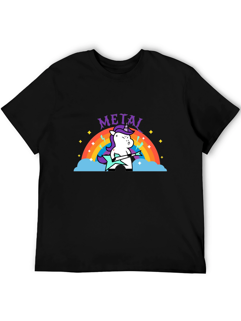 Unicorn Metal Guitarist Graphic Tee