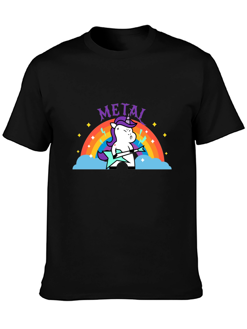Unicorn Metal Guitarist Graphic Tee