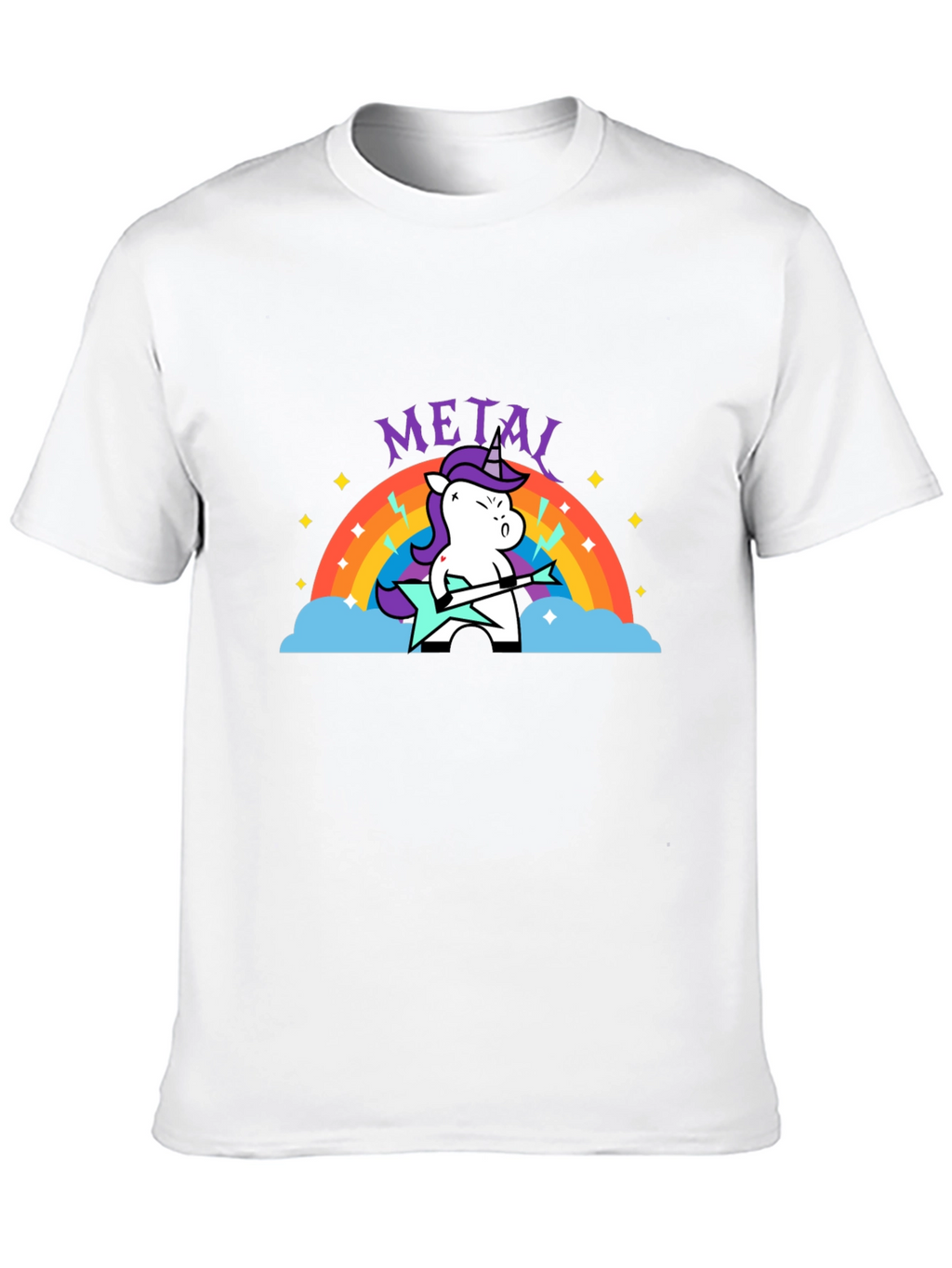 Unicorn Metal Guitarist Graphic Tee