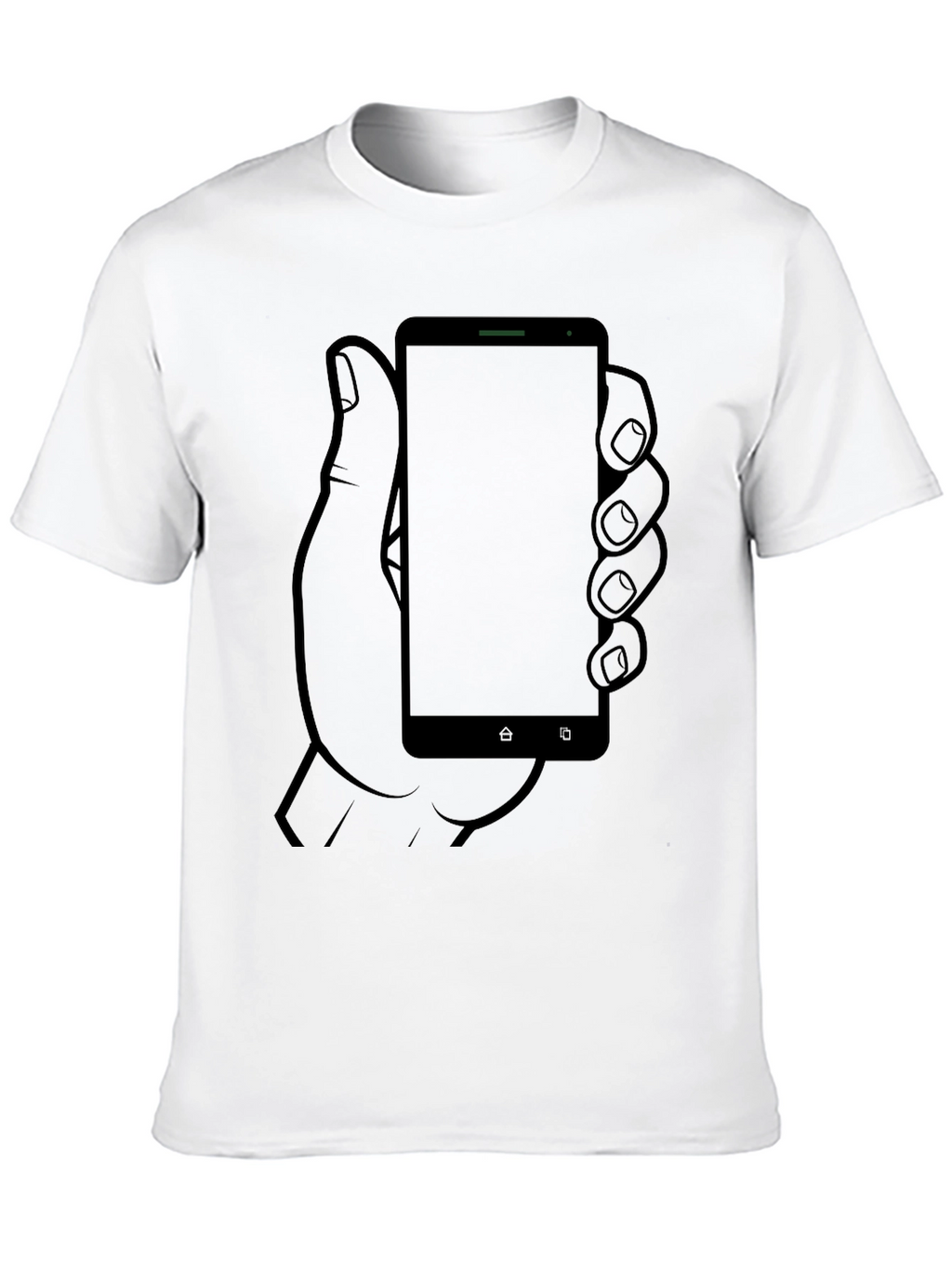 Smartphone Hand Graphic Tee - Cool Casual Black Shirt